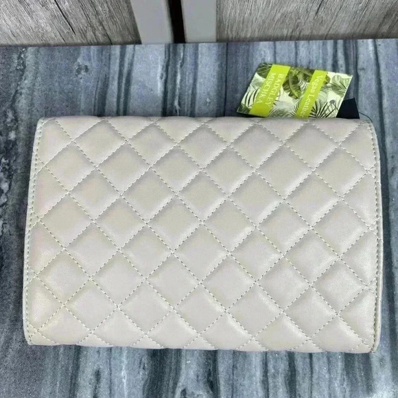 Badgley Mischka Clutch Vegan Leather Ivory Chain Shoulder Strap NEW - Picture 12 of 12